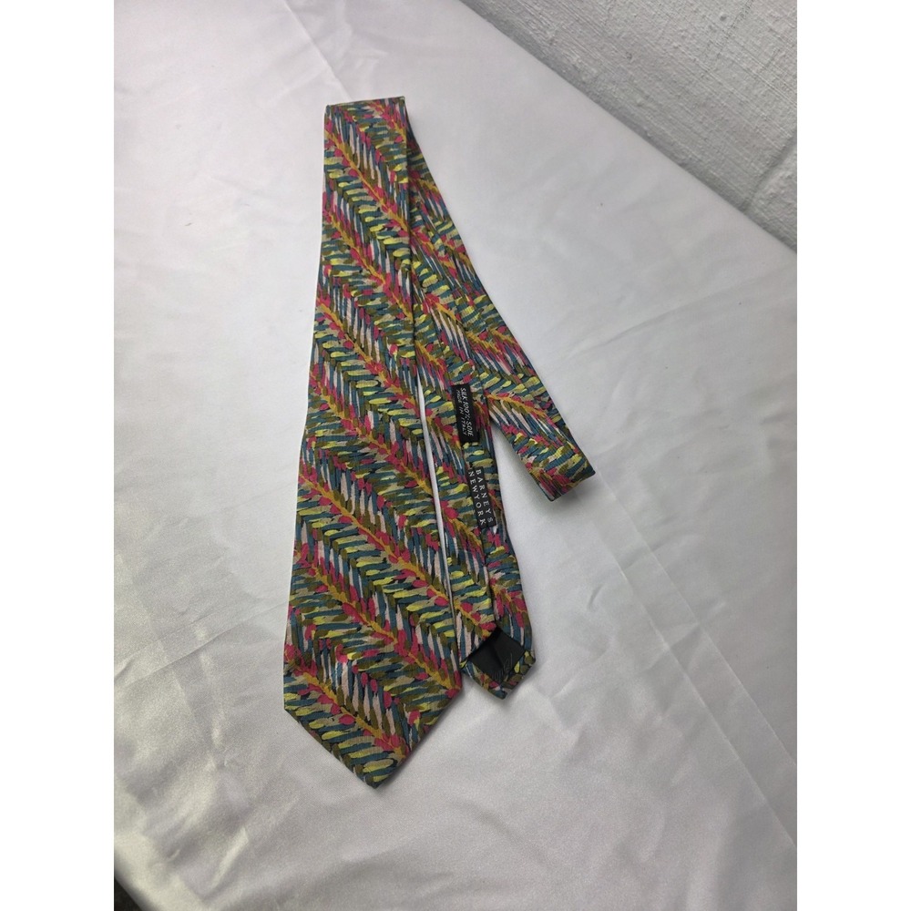 Brioni Neck Tie Silk Pink‎ Blue Multi Colored Abstract Made In Italy
